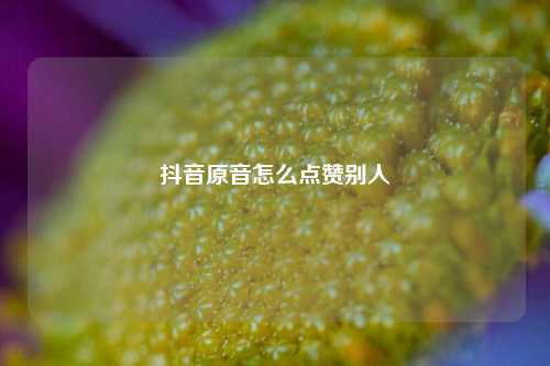 抖音原音怎么点赞别人
