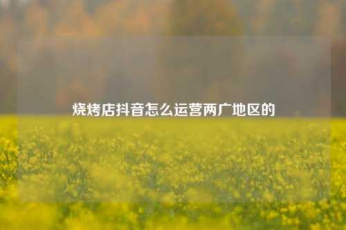 烧烤店抖音怎么运营两广地区的